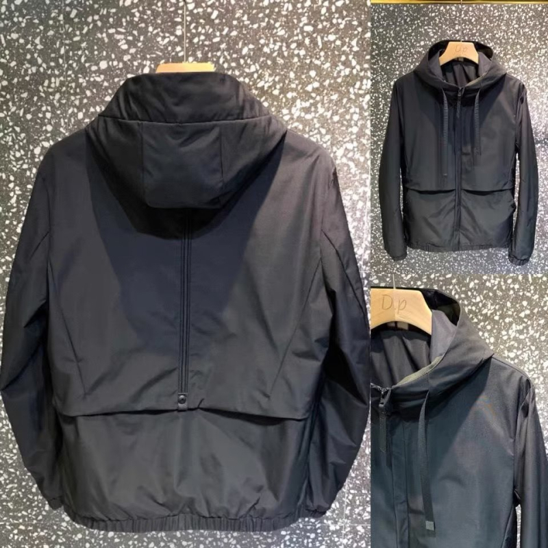 Geacă bărbătească cu glugă din bumbac, lungime obișnuită, țesătură din amestec de bumbac cu păr de iepure, căptușeală poliester, buzunare patch cu trei dimensiuni