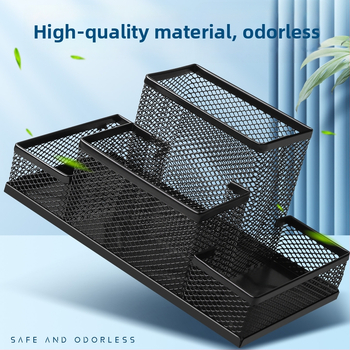 Excellent metalo rašiklio laikiklis – daugiafunkcinis stalinis organizatorius rašymo priemonėms