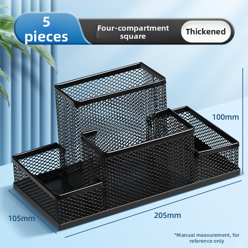 Excellent metalo rašiklio laikiklis – daugiafunkcinis stalinis organizatorius rašymo priemonėms