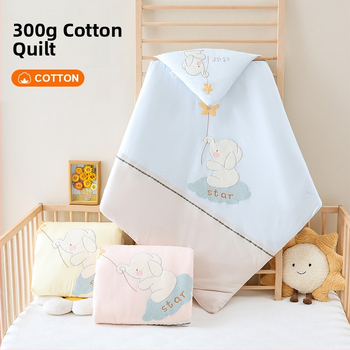 Kūdikio pledas 300 g iš 100% medvilnės su sintetinių pluoštų įdaru, naujagimiams, žiemai ir rudeniui, animacinis raštas