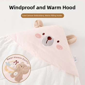 Kūdikio pledas 300 g iš 100% medvilnės su sintetinių pluoštų įdaru, naujagimiams, žiemai ir rudeniui, animacinis raštas