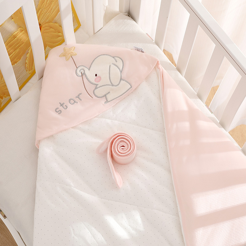 Kūdikio pledas 300 g iš 100% medvilnės su sintetinių pluoštų įdaru, naujagimiams, žiemai ir rudeniui, animacinis raštas