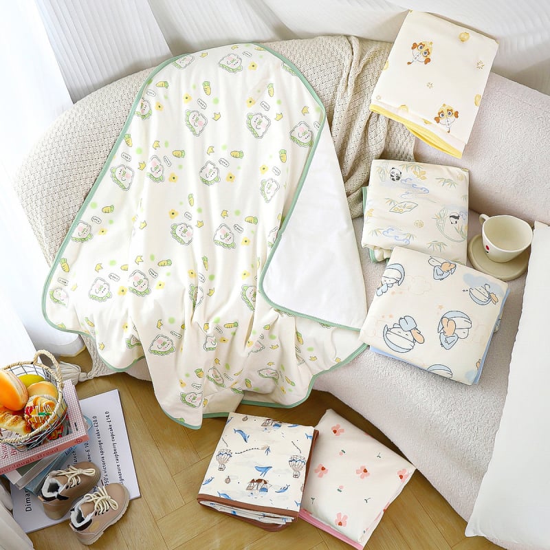 Naujagimio apsivijimo pledas, 100% medvilnė, poliesterio užpildas, gyvūnų raštas, visiems sezonams