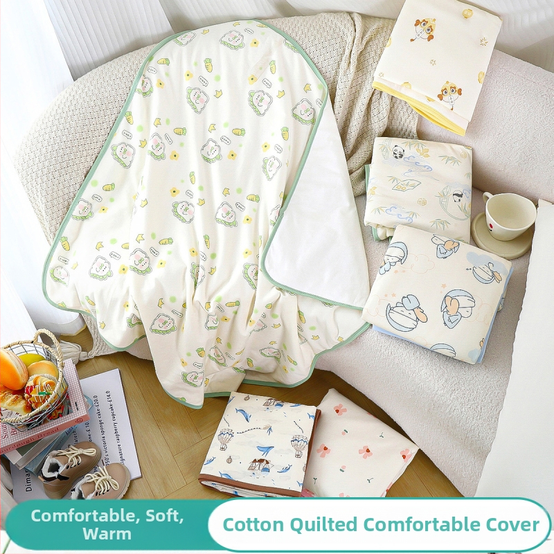 Naujagimio apsivijimo pledas, 100% medvilnė, poliesterio užpildas, gyvūnų raštas, visiems sezonams