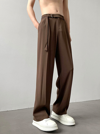 Pantaloni bărbați de vară, croială lejeră, dreaptă, picioare largi, poliester