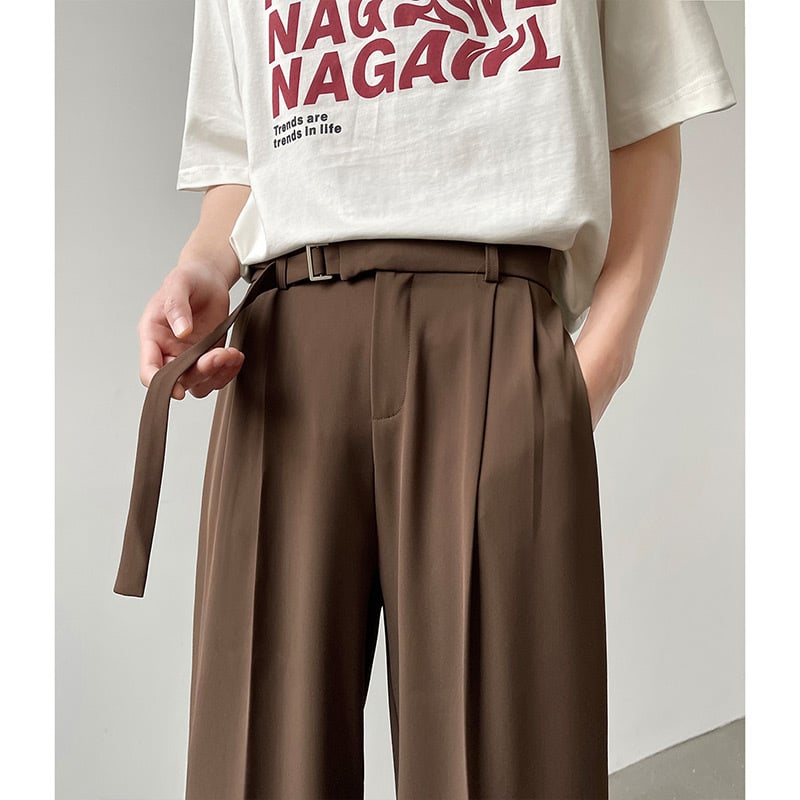 Pantaloni bărbați de vară, croială lejeră, dreaptă, picioare largi, poliester