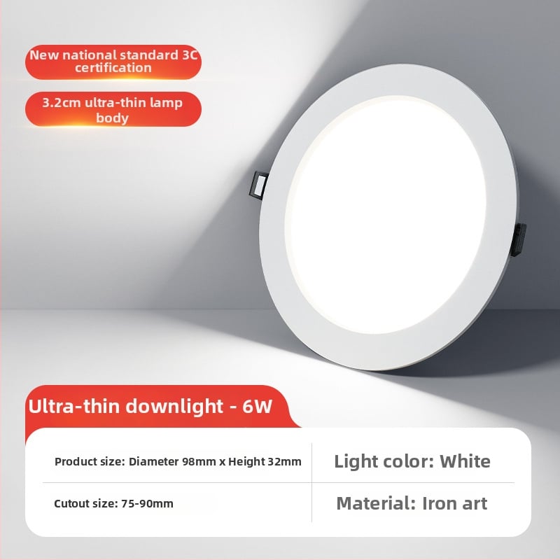 Downlight LED încastrat, ultra-subțire, 11-15W, 220V, 3000K, instalare ascunsă