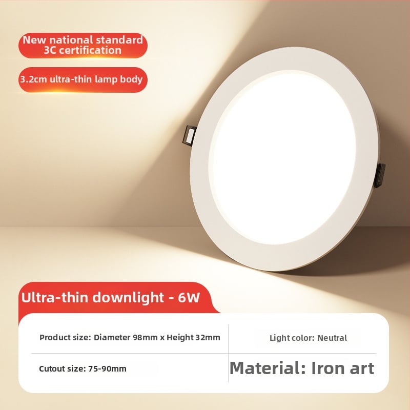 Downlight LED încastrat, ultra-subțire, 11-15W, 220V, 3000K, instalare ascunsă