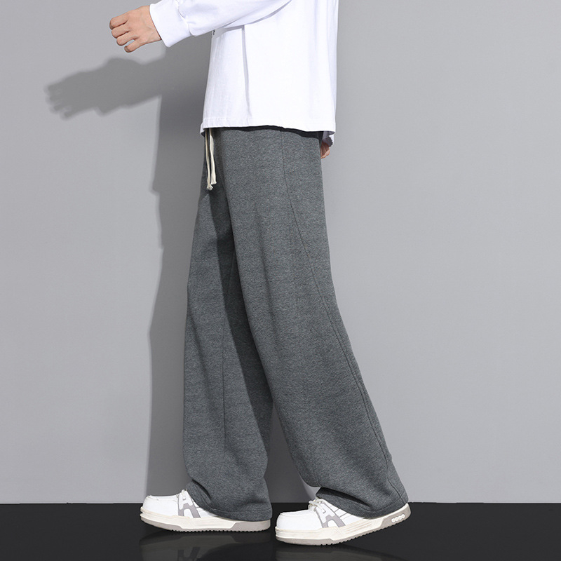 Pantaloni casual bărbați, croială lejeră, talie medie, închidere cu șiret, 60% bumbac, primăvară-toamnă, stil sport‑leisure