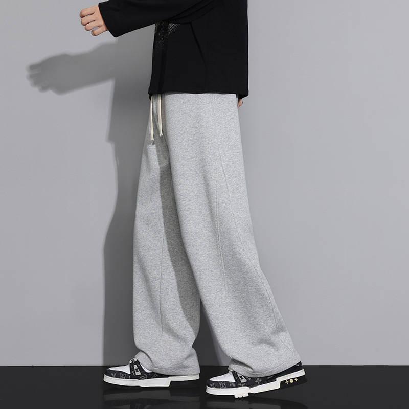 Pantaloni casual bărbați, croială lejeră, talie medie, închidere cu șiret, 60% bumbac, primăvară-toamnă, stil sport‑leisure