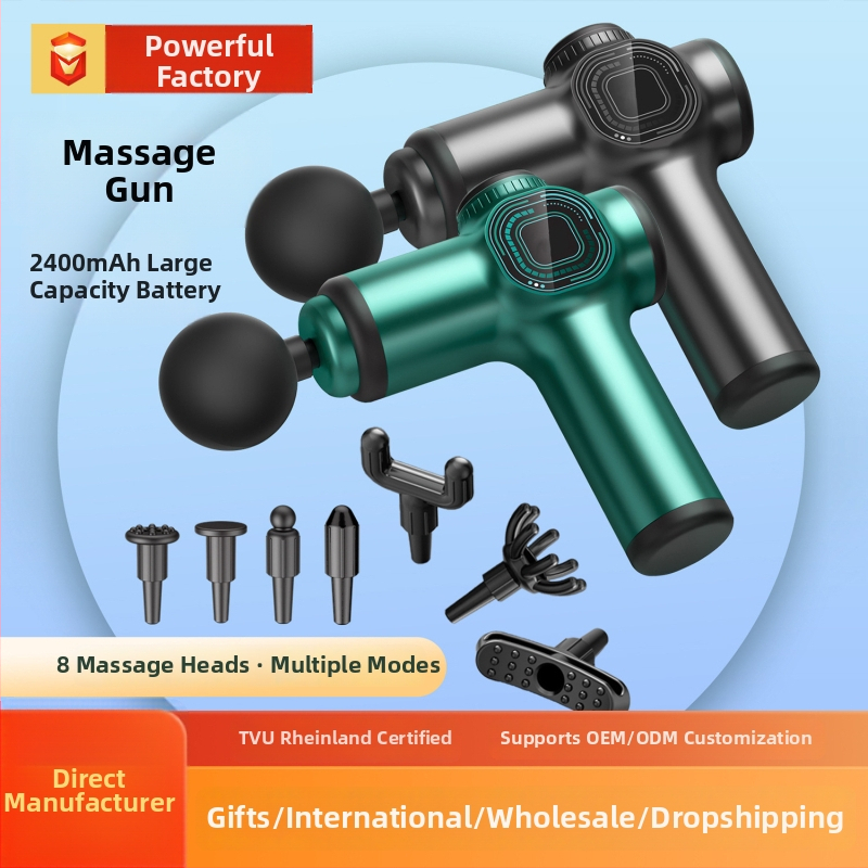 Mini fascia masažuoklis, nešiojamas elektroninės masėjos su LCD ekranu, šepetėlių variklis, 6+ galvelės, integruota baterija 2000–4000 mAh, veikimo trukmė 8–12 val., triukšmas mažesnis nei 36 dB