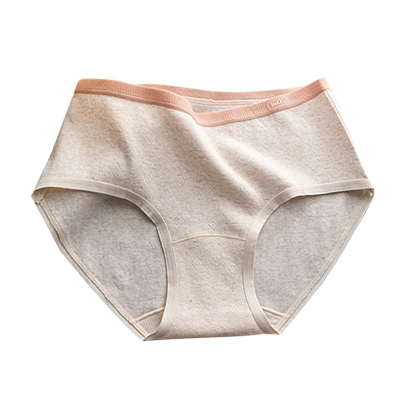 Chiloți femei din bumbac talie medie, respirabili și antibacterieni, căptușeală de bumbac în zona inghinală, tricot rib