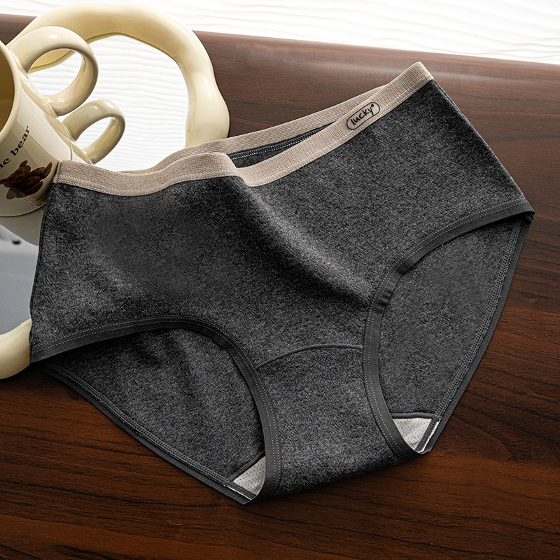 Moteriškos medvilninės kelnaitės su vidutiniu liemeniu, kvėpuojančios ir antibakterinės, medvilnės įdėklas intymiai zonai, briauninis mezgimas
