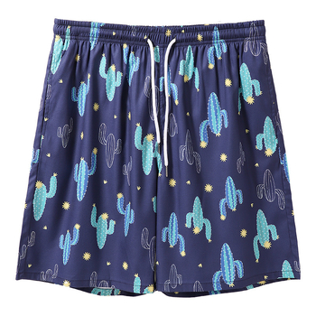 Vyrų pliažo šortai su greitai džiūstančia skaitmenine spauda, 95% poliesteris, cheminių pluoštų mišinys, dryžiai/kare/kamufliažas, vasariniai pliažo drabužiai