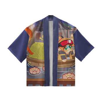 Japonijos stiliaus Haori cosplay palaidinė - chiffon audinys, 90% poliesterio, pamušalas 90%, 2024 m. pavasaris, prekinis ženklas Yicai