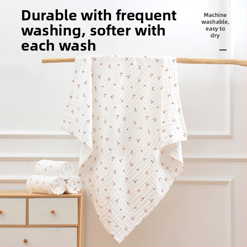 Kūdikio vonios rankšluostis - 100% medvilnė, 8 sluoksnių gaze, stora, 500 g+, karikatūros raštas