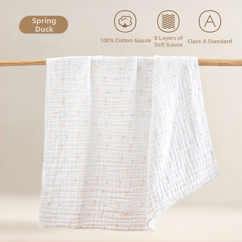 Kūdikio vonios rankšluostis - 100% medvilnė, 8 sluoksnių gaze, stora, 500 g+, karikatūros raštas