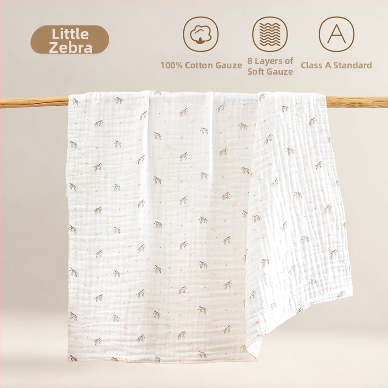 Kūdikio vonios rankšluostis - 100% medvilnė, 8 sluoksnių gaze, stora, 500 g+, karikatūros raštas