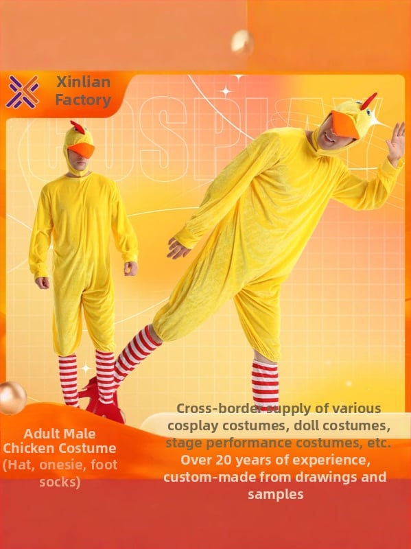 Muški cosplay kostim s temom pilića za Halloween i uloge u igrama/anime, poliester