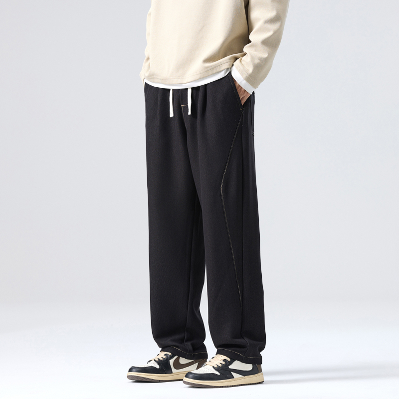 Ανδρικά τζιν, Κορεατικό βασικό στυλ με ίσια γραμμή, μεσαία μέση, κλείσιμο με κορδόνι, βαμβακο-πολυεστερική μίξη