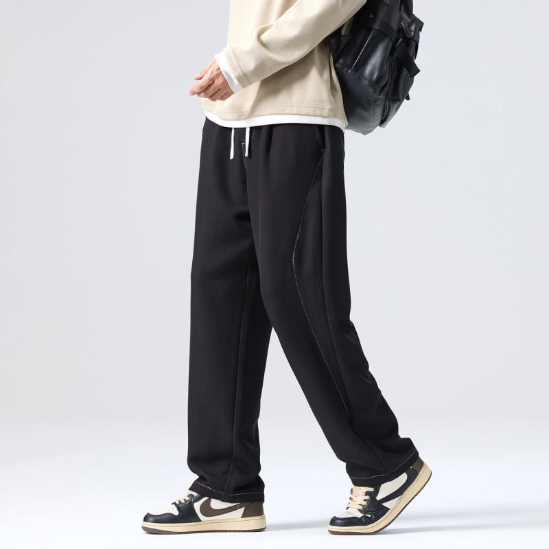 Ανδρικά τζιν, Κορεατικό βασικό στυλ με ίσια γραμμή, μεσαία μέση, κλείσιμο με κορδόνι, βαμβακο-πολυεστερική μίξη