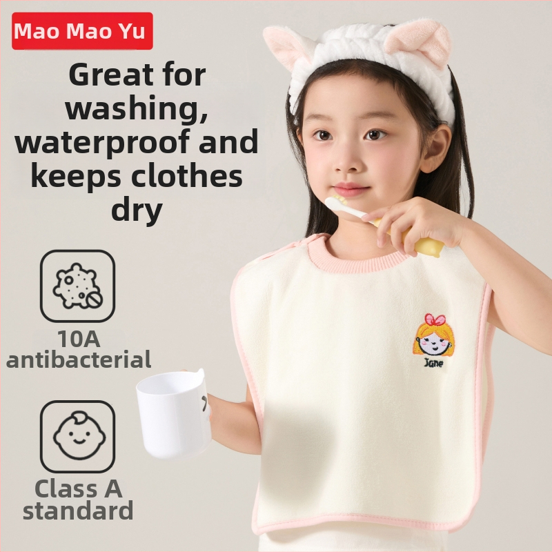 Drizzle Vaikų plovimo skuduras su atsparia bavete – Daugiafunkcinis rankšluostis (polisteris, 150d, plokščias audinys, 80–100 g)