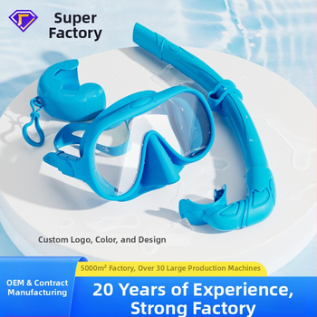 Silikoninės nardymo kaukės ir snorkelio rinkinys, anti-fog, ZMZDIVE
