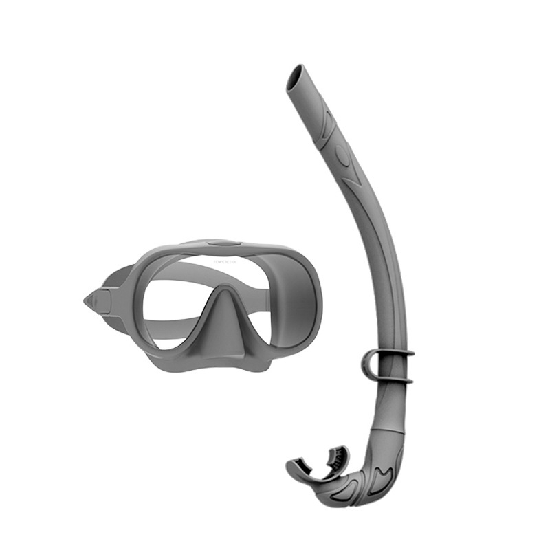 Silikoninės nardymo kaukės ir snorkelio rinkinys, anti-fog, ZMZDIVE