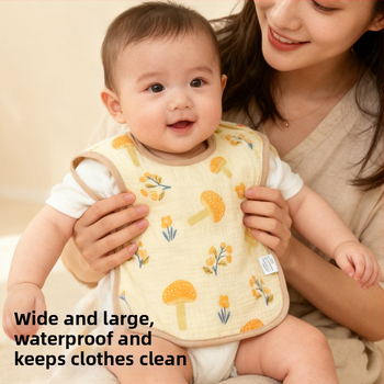 Vaikams skirtas seilių rankšluostis — 100% medvilnė, vandeniui atsparus ir nešvarumams atsparus, tinklelio ir animacinių personažų raštas, tinka 3–8 metų vaikams