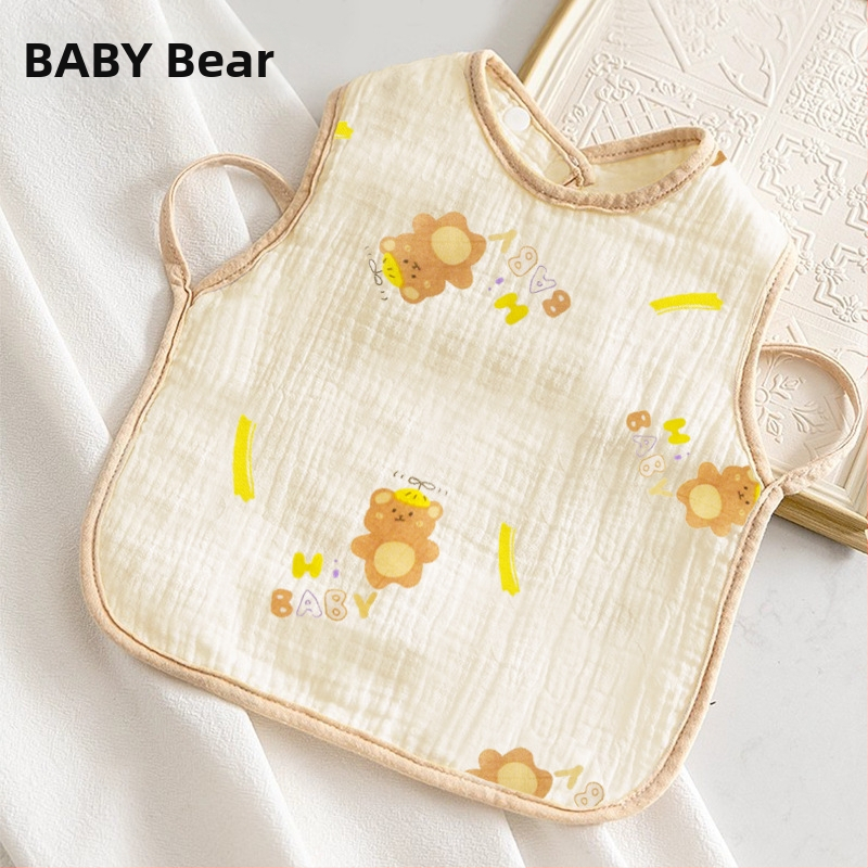 Vaikams skirtas seilių rankšluostis — 100% medvilnė, vandeniui atsparus ir nešvarumams atsparus, tinklelio ir animacinių personažų raštas, tinka 3–8 metų vaikams