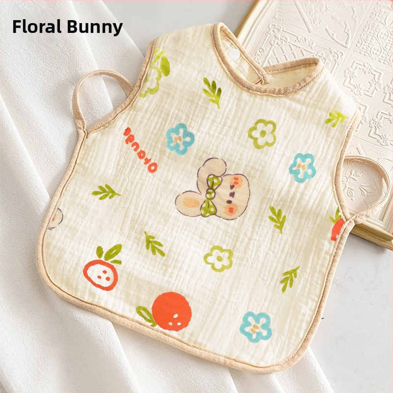 Vaikams skirtas seilių rankšluostis — 100% medvilnė, vandeniui atsparus ir nešvarumams atsparus, tinklelio ir animacinių personažų raštas, tinka 3–8 metų vaikams