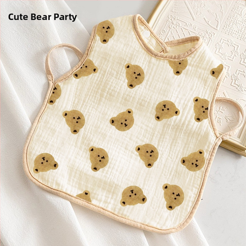 Vaikams skirtas seilių rankšluostis — 100% medvilnė, vandeniui atsparus ir nešvarumams atsparus, tinklelio ir animacinių personažų raštas, tinka 3–8 metų vaikams