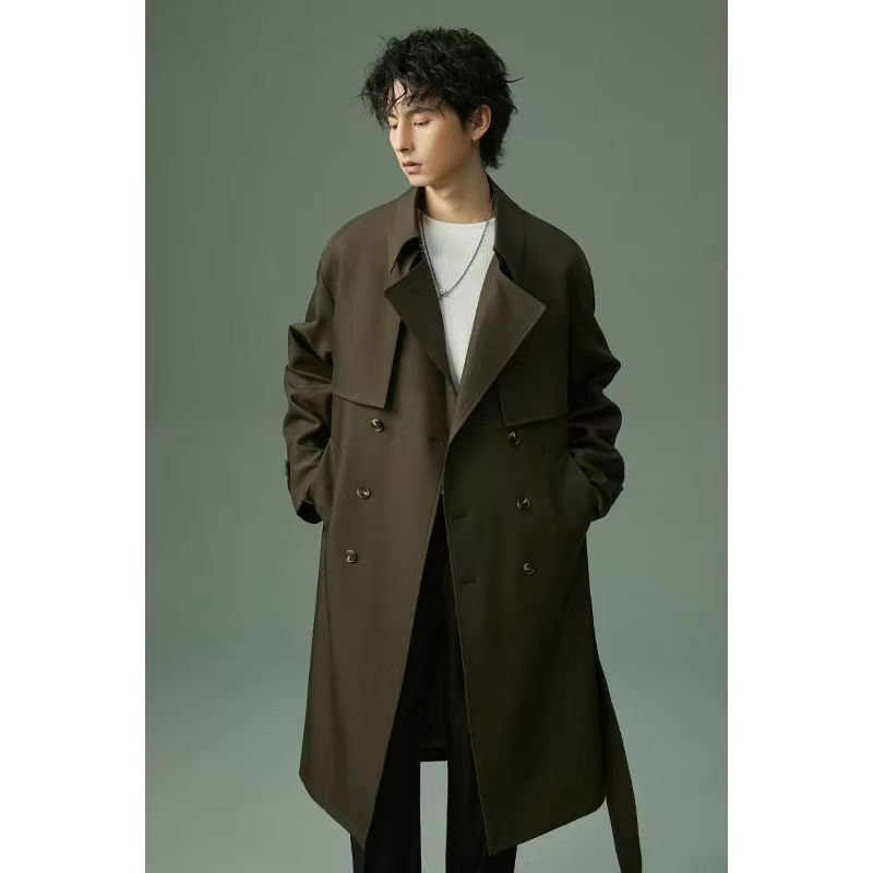 Мъжко палто до коляното, костюмска яка, еднобортно закопчаване, зима, полиестерова смесена материя, подплата полиестер