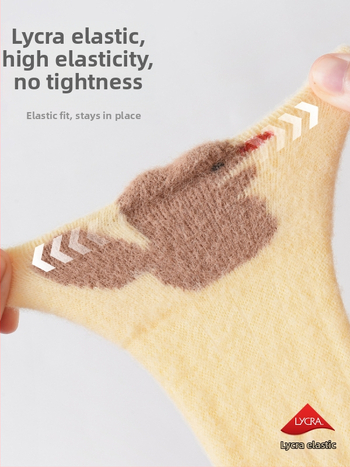 Naujagimių nailoninės kojinės su ilgu vamzdeliu, storesnės, karikatūrų raštas