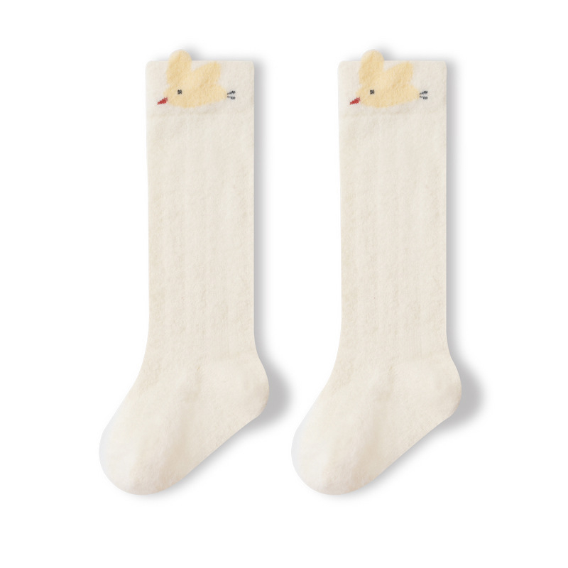 Újszülött nylon zokni hosszú csővel, vastagított, karikatúra mintával