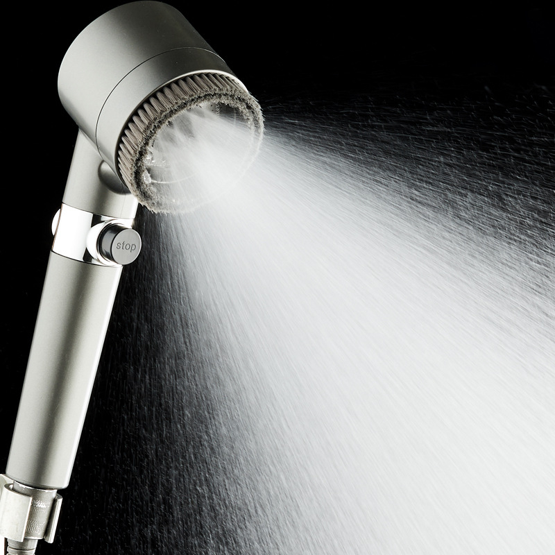 Кръгла ръчна душ глава с налягане — ABS, 3-скоростен модел, режими пръскане, масаж и дъжд