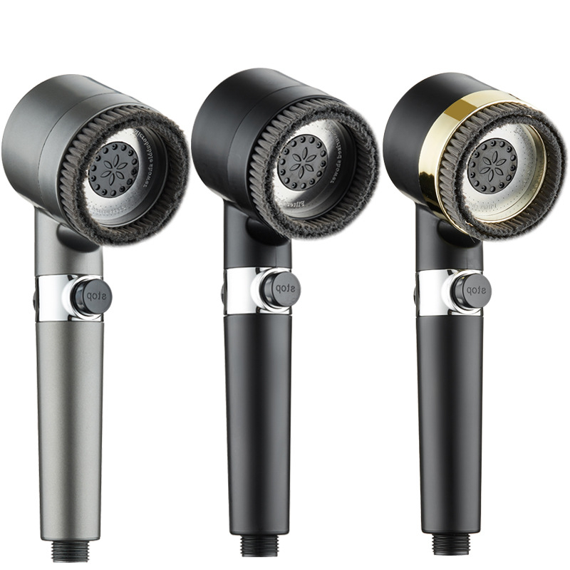 Кръгла ръчна душ глава с налягане — ABS, 3-скоростен модел, режими пръскане, масаж и дъжд