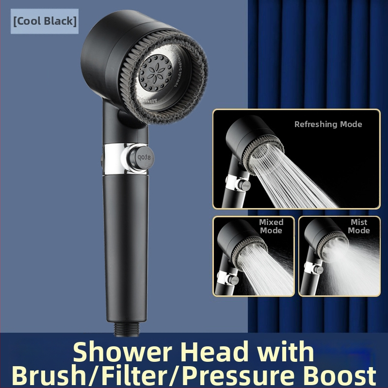 Ümmargune käsiduššpea rõhuga — ABS, 3-kiiruseline mudel, pihustamis-, massaaž- ja vihmarežiimid