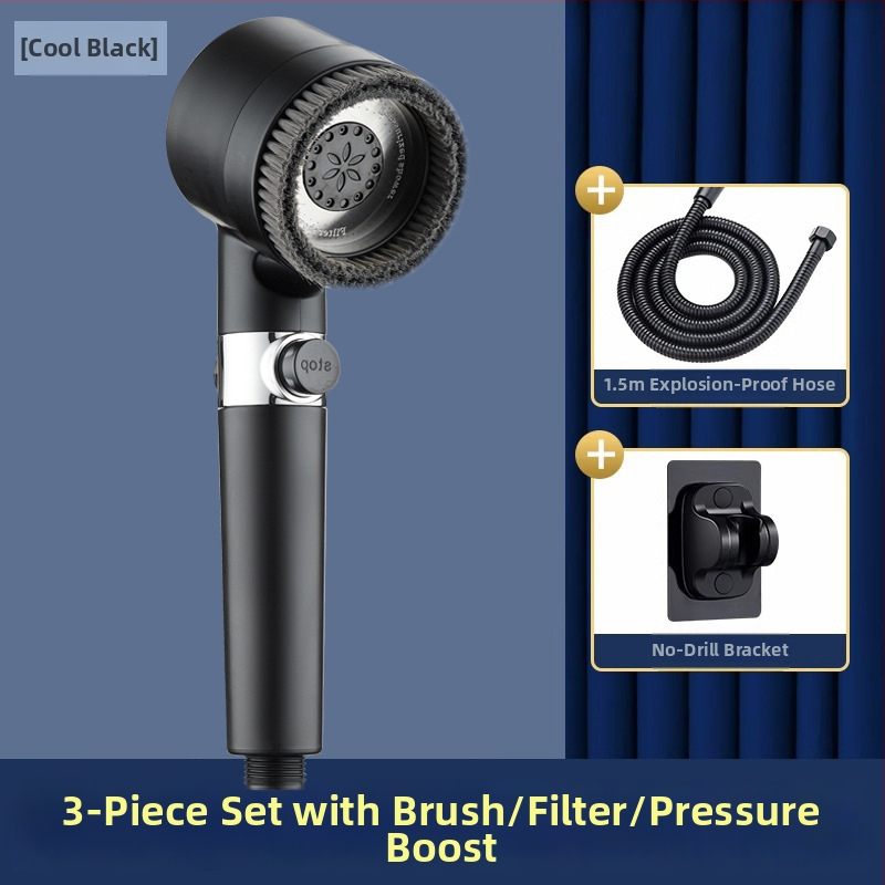 Ümmargune käsiduššpea rõhuga — ABS, 3-kiiruseline mudel, pihustamis-, massaaž- ja vihmarežiimid