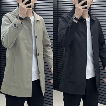 Ανδρικό παλτό σε επιχειρηματικό στυλ, κοντό μήκος, γιακά με πέτο, κύριο ύφασμα: γούνα κουνελιού