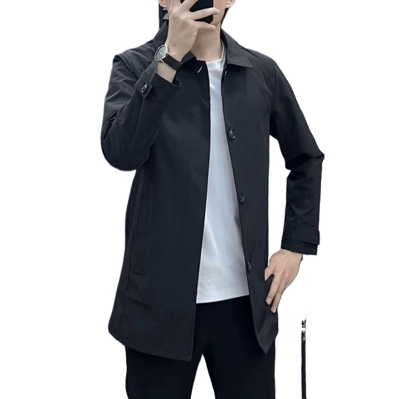 Ανδρικό παλτό σε επιχειρηματικό στυλ, κοντό μήκος, γιακά με πέτο, κύριο ύφασμα: γούνα κουνελιού