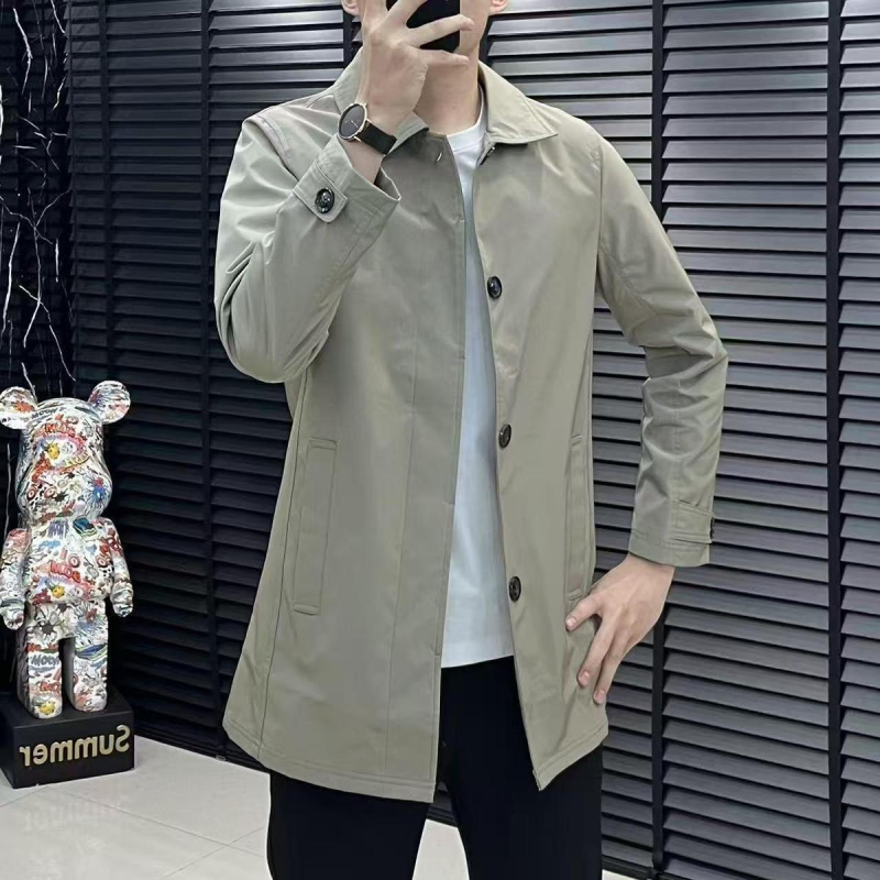 Ανδρικό παλτό σε επιχειρηματικό στυλ, κοντό μήκος, γιακά με πέτο, κύριο ύφασμα: γούνα κουνελιού