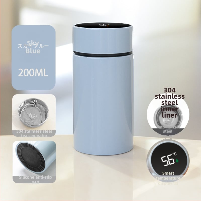 Nerūdijančio plieno izoterminis termoso puodelis su vidiniu 304 ir išoriniu 201, izoliacija 6–12 valandų, temperatūros ekranas, asmeninis logotipas