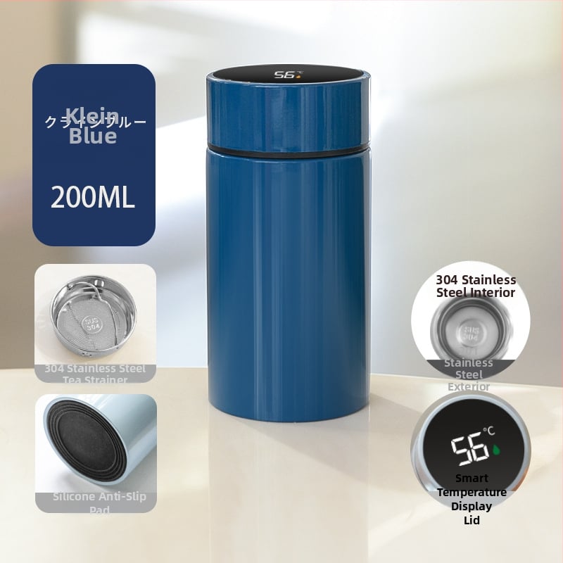 Nerūdijančio plieno izoterminis termoso puodelis su vidiniu 304 ir išoriniu 201, izoliacija 6–12 valandų, temperatūros ekranas, asmeninis logotipas