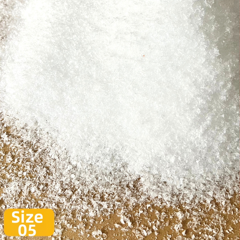 Mākslīgā sniega pulveris ainavu filmēšanai, sausais sniegs kritums, Ziemassvētku vitrīna, iepakojums: maisiņš, materiāls: PE (plastmasa)