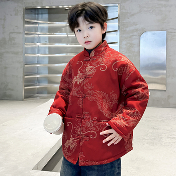 Детски Тан костюм, карикатурен принт, подплатен полиестерно влакно, мека обработка, зима 2025