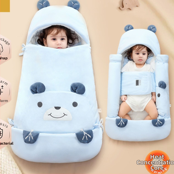 Bėbių žieminis miego maišelis, medžiaga 100% medvilnė, užpildas poliesterio medvilnė, gyvūnų raštas, tinka vaikams nuo 1–3 metų