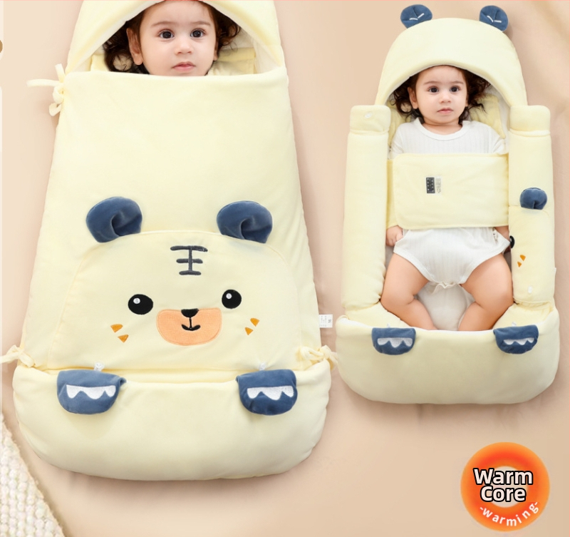 Bėbių žieminis miego maišelis, medžiaga 100% medvilnė, užpildas poliesterio medvilnė, gyvūnų raštas, tinka vaikams nuo 1–3 metų