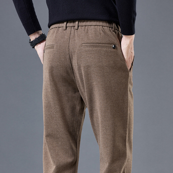 Muške hlače ravnog kroja od pamuk-mešavine, srednji pojas, zip zatvarač, jesenski komad, poslovni britanski stil