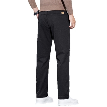 Muške poslovno-ugodne hlače, ravna kroj, srednji struk, s remenom i zatvaračem na zip, 100% poliester